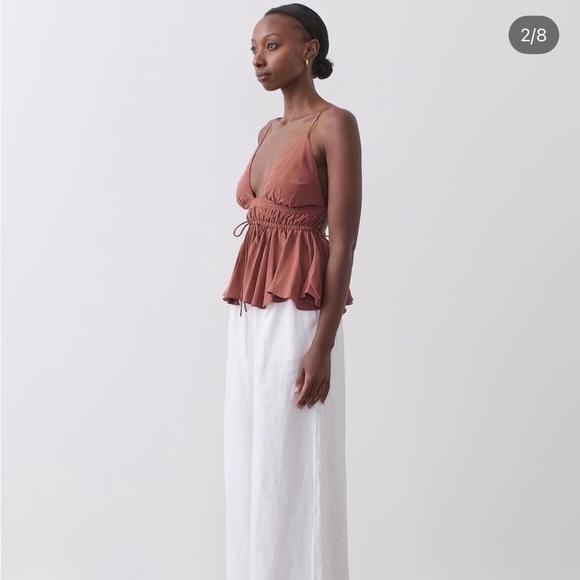 Joslin Liana Silk Camisole Sandwash Terracotta Silk Aus 10 US 6 - Picture 2 of 6